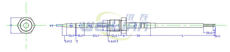 TS01系列温度传感器适用于汽车废气循环温度检测 上海億彩电子