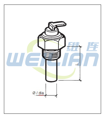 TC110水温传感器外形尺寸 億彩温度传感器