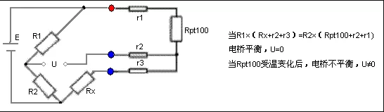 PT100热电阻接线图 億彩温度传感器