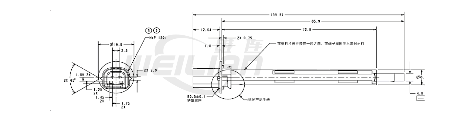 蒸发器pt100温度传感器 億彩温度传感器